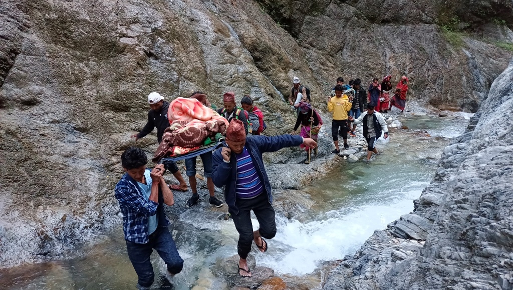 In Bajura, women in labor pain chew herbs in absence of health facilities